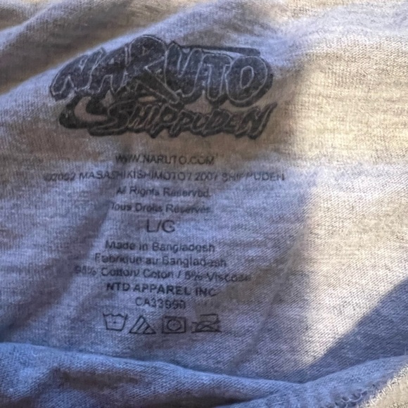 EUC Gray Naruto Shippuden Graphic T-Shirt Size Large 2007 (E3) - Picture 3 of 3